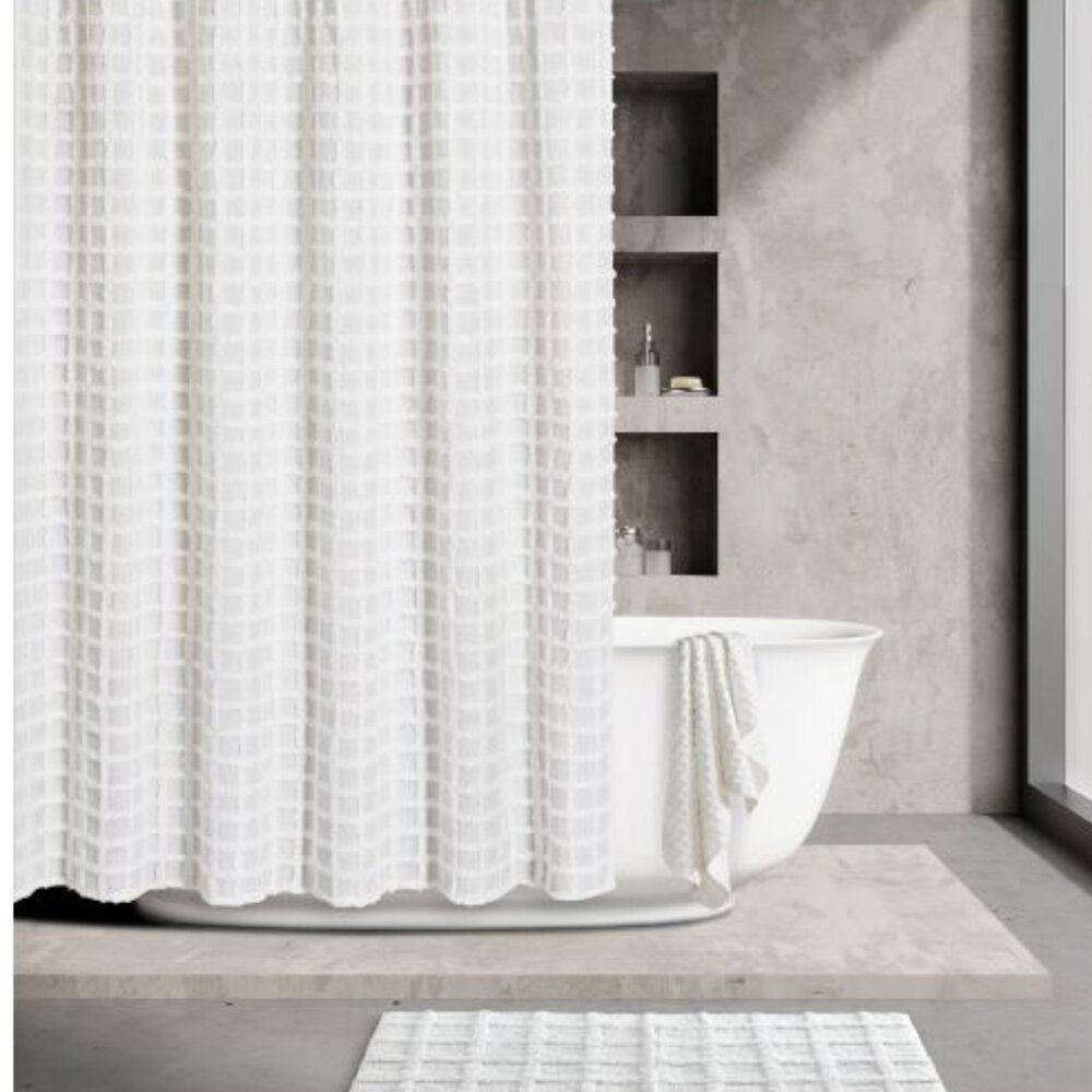 Oscar Oliver Cameron Shower Curtain, 72" X 72" - White